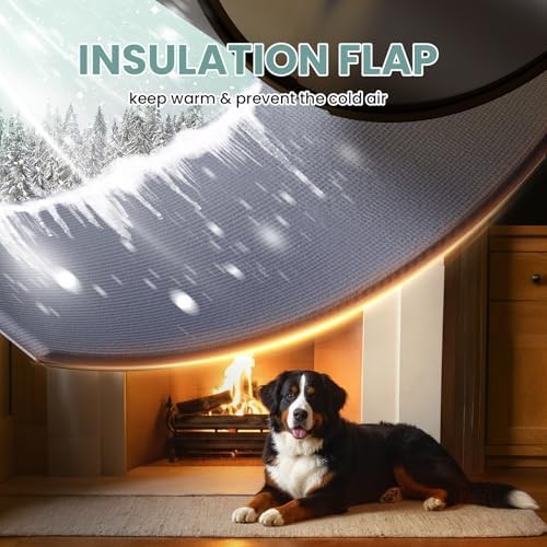 3-Flaps Aluminum XL Dog Door for Wall, Pets Up to 220 lb | Heavy-Duty Telescoping Extra Large Doggy Door with Dual Security Locks, Closing Panel, Extreme Weather Pet Door