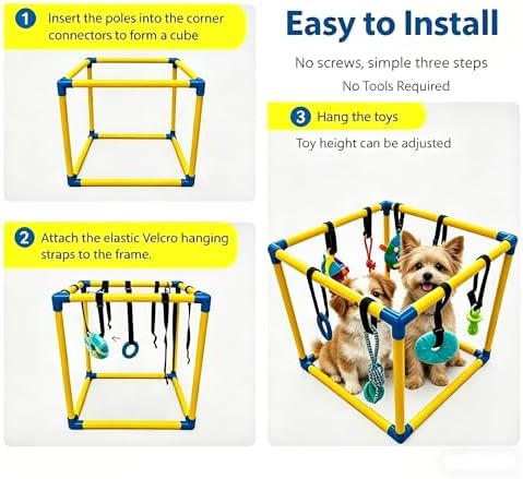 Puppy Play Gym Toys for Puppies - 8 Interactive Teething Dog Toys