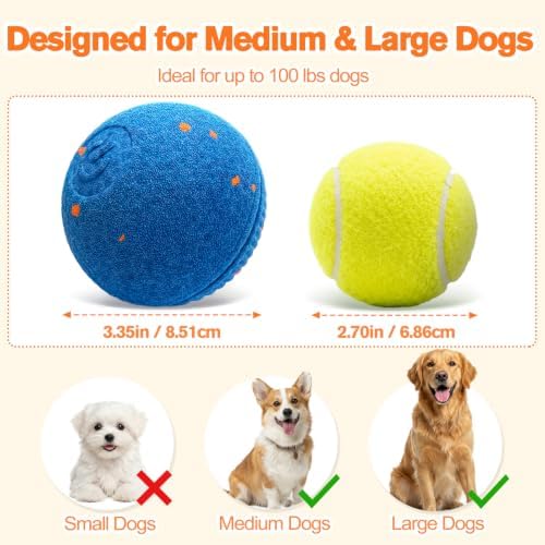 Smart E-TPU Interactive Dog Ball, Automatic Moving & Vibrating Dog Toy, Rechargeable Self Moving Dog Ball with 2 Play Modes, Durable Chew Toy for Medium Large Dogs