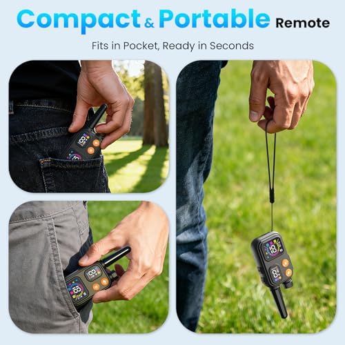2‑in‑1 Dog Bark and Shock Collar, 4500FT Remote Range, Beep/Vibration/Shock 3 Modes, 8 Sensitivity, IP67 Waterproof, Portable Training Collar for Medium and Large Dogs (5-120lbs)