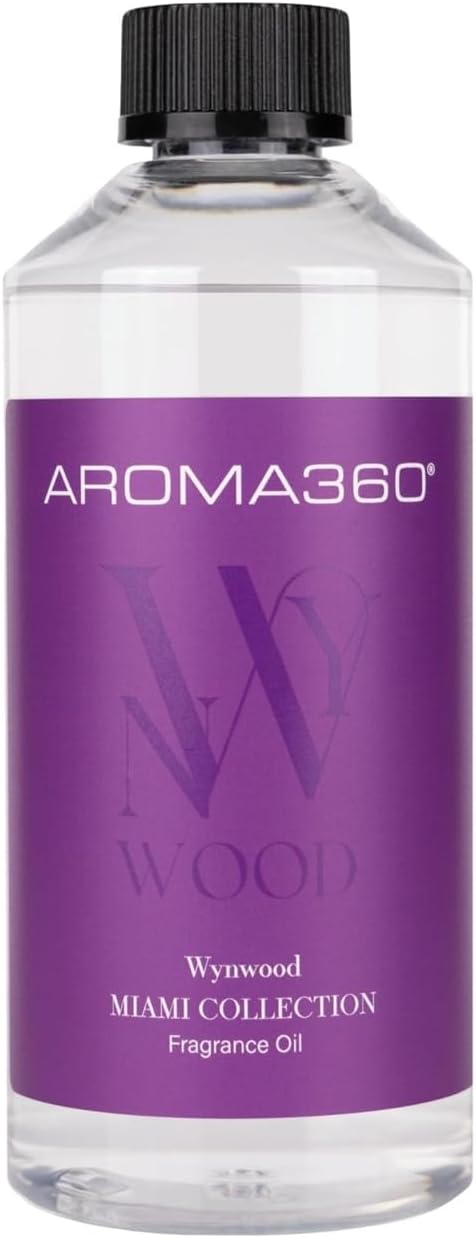 Aroma360 - Wynwood Fragrance Oil Blend - Luxury Aromatherapy Scent Diffuser Oil - Pink Grapefruit, Armoise and White Patchouli 16.9 fl oz, 500mL