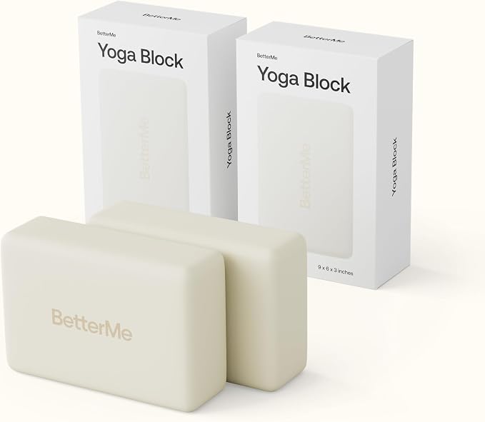 BetterMe Yoga Blocks Set of 2 – High Density Foam Yoga Blocks for Stretching, Pilates & Workouts – Lightweight Non-Slip Exercise Blocks for Flexibility & Balance