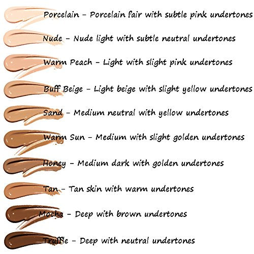 2 Pack PHOERA Foundation 103# Warm Peach and 104# Buff Beige,Soft Matte Oil Control Liquid Foundation.