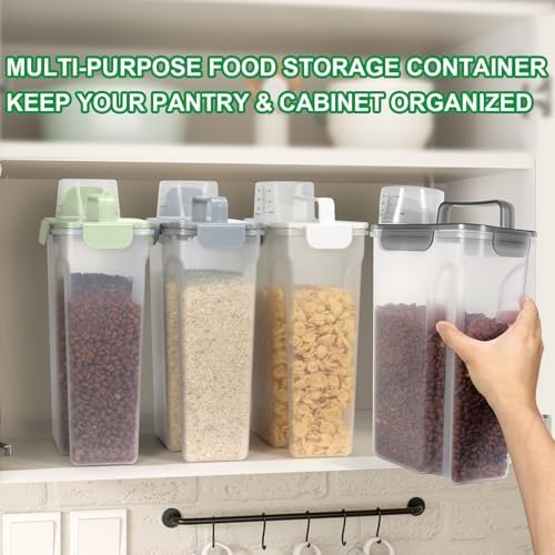 TBMax 5 Lbs Cat Dog Food Storage Container, Secondary Pet Food Storage Container Beyond a Large Dog Food Bin for Daily Use, Easy-Pouring Bird Seed Dispenser, Travel Kibble Holder -Transparent Grey