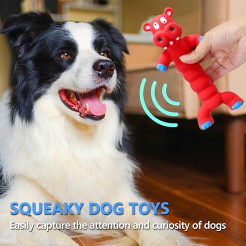 Dog Squeaky Toys Interactive Dog Toys - 3 Pack Rubber Chew Toys for Indoor Dogs to Chase, Fetch and Exercise, Medium & Large Dogs Toys for Boredom Relief