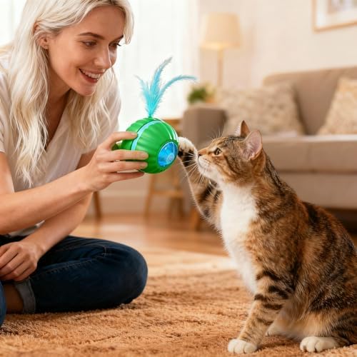 Interactive Cat Toys for Indoor Cats,Automatic Moving Kitten Toys