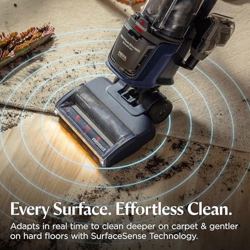 Bissell Pet Hair Eraser DualBrush Upright Vacuum with Two Brush Rolls, DualBrush Self-Cleaning Technology, HEPA Sealed Allergen System, Bright FurFinder Headlights, Lift-Off Pod, 42946
