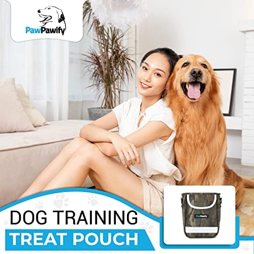 Dog Training Treat Pouch – Treat Bag for Dog Training with Built-in Poop Bag Holder – Waist Dog Training Pouch with Reflective Strips – Fanny Pack for Dog Training