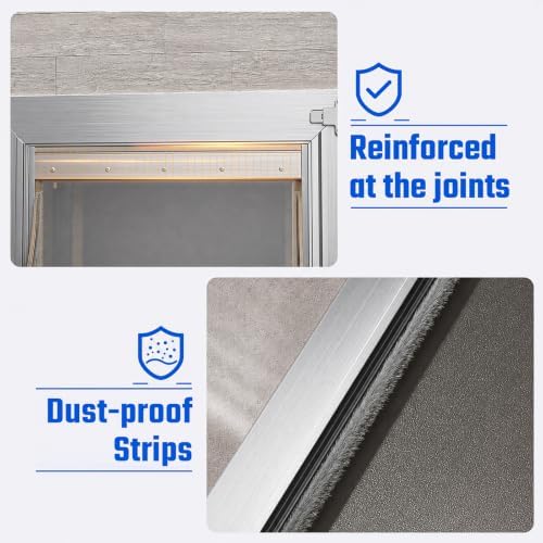 Dog Door for Wall, Large Doggie Door, Heavy Duty Aluminum Pet Door | 2 Magnetic Flaps, Energy Efficient, Wide Telescoping Tunnel, Closing Panel & 2 Aluminum Locks, Pets Up to 110 LB