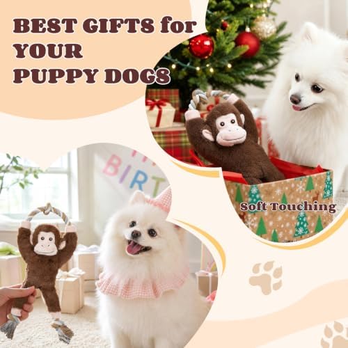 Interactive Tug of War Plush with Squeaker Durable Dog Rope Chew Toys