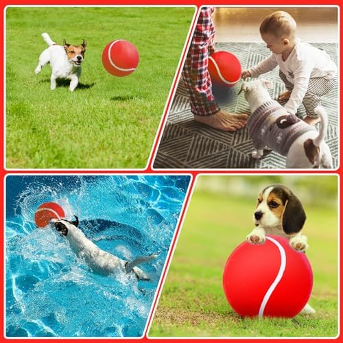 Banfeng Giant 8" Tennis Ball - Big Pet Toys, Interactive Dog Toy for Small to Large Dogs (Red, Medium)