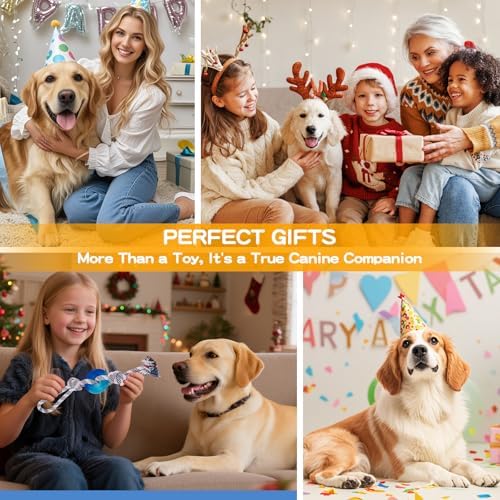 Dog Chew Toys for Aggressive Chewers, Multiple Textures & Rope, ndestructible Tough Durable Interactive Dog Toys, Puppy Chew Toys for Teething,Blue Small Circle