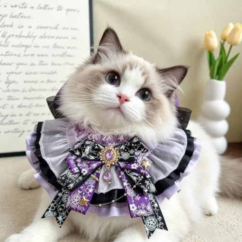 Cat Dog Lace Bow Collar Luxury Elastic Neckline (#11)