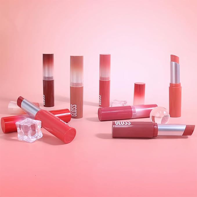 1Pc Dark Brown Butter Lipstick Tinted Lip Balm, Shine Moisturizing Plumper Lipstick for Women,Natural Nourishing Hydrating Lip Gloss Stain for Dry Lips,Lightweight Lip Liner Care Vegan Makeup
