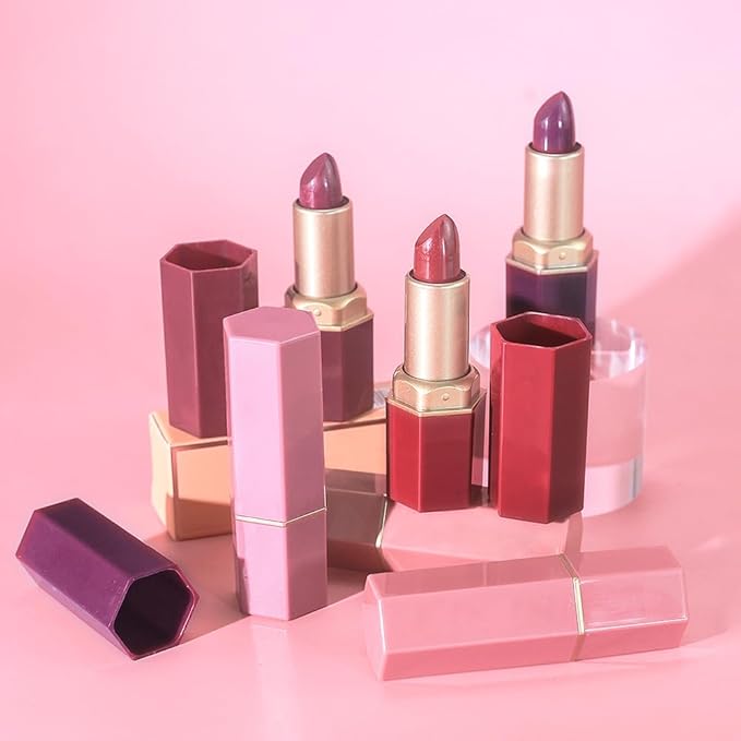 Coral Pink Metallic Lipstick for Women,Lightweight Shimmer Frosted Lipstick,Glitter Lip Gloss Stain Long Lasting Waterproof Smudge Proof 24 Hour Full Coverage Lip Makeup,Vegan