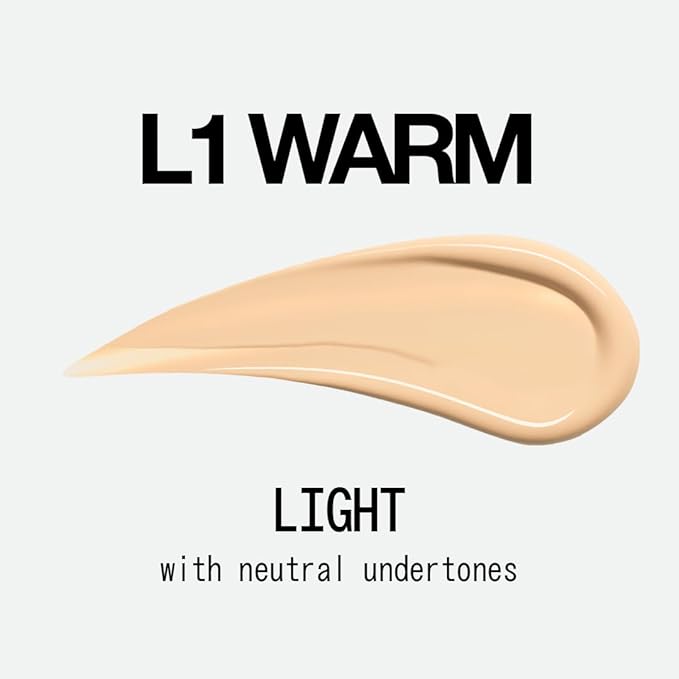 about-face THE PERFORMER Skin-Focused Foundation L1Warm – Medium Coverage, Long-Wear, Breathable & Buildable Base – Clean, Vegan, Hydrating Formula with Blue Agave & Chlorella – 1.08oz