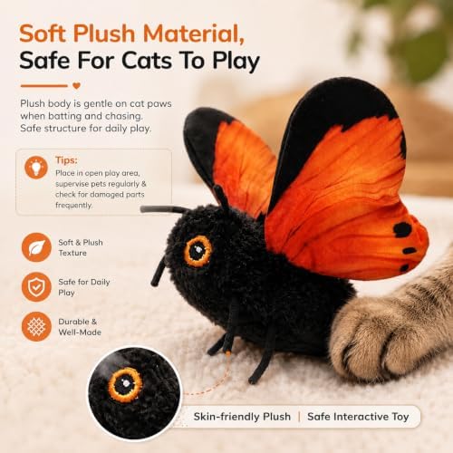 Smart Sensing Flapping Butterfly Toy Interactive Cat (#C)