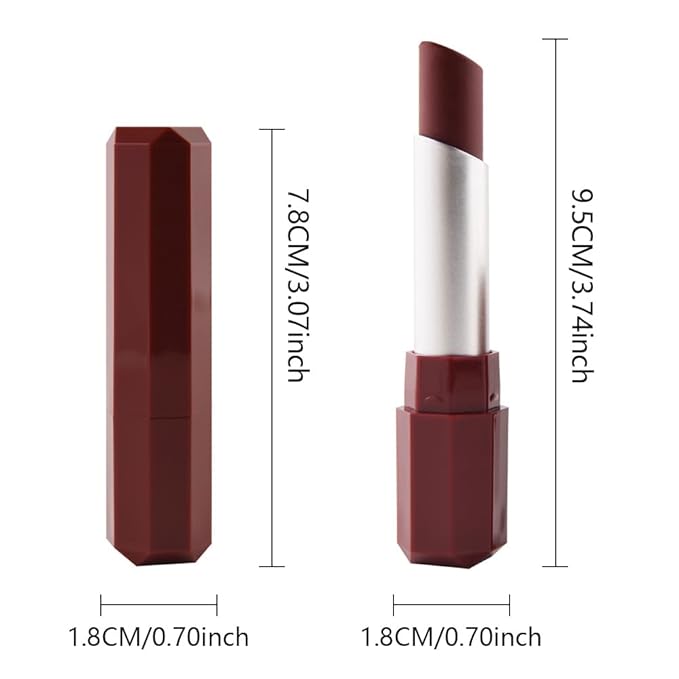 Dark Orange Red Matte Lipstick - Lip Crayon & Face Paint Stick for Women, Smooth Pigmented Everyday Wear, Younger-Looking Lip Makeup, Labial con color para uso diario 04