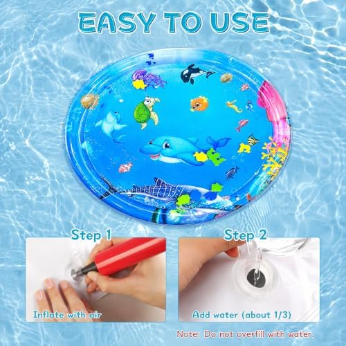 2026 Upgraded Cat Water Mat – 5-Layer Anti-Scratch Leak-Proof Sensory Play Mat for Indoor Cats, BPA-Free Cooling Water Pad, Interactive Enrichment Toy (S16, 65 * 65CM, 4 Fish + Pump Included)