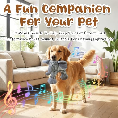 Dog Toys for Aggressive Chewers – Durable Linen Squeaky Toys with Built-in Squeaker, Tough Indestructible Plush Stuffed Animals for Small Medium Dogs, Animal Design to Relieve Boredom & Anxiety (Dog)