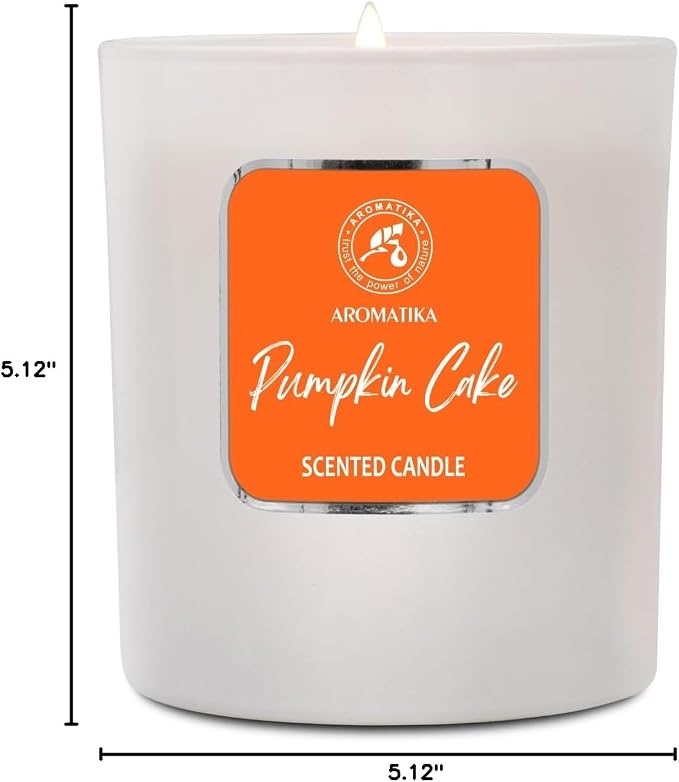 Scented Candle Pumpkin Cake - Soy Wax 6.8 Oz - Home Scented Aroma - Aromatherapy - Relax Scent - Air Freshener - Glass Candle Gift - Idea for Mother's Day - Birthday - Christmas