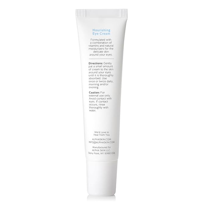 Alpha Skin Care Nourishing Eye Cream with Hyaluronic Acid | Anti-Aging Formula | Soothing Hydration | Reduces the Appearance of Lines & Wrinkles | For All Skin Types | 0.75 Oz