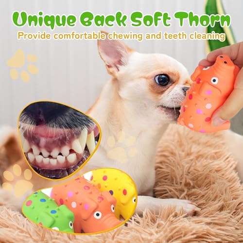 4" Squeaky Pig Dog Toys 3-Pack, Mini Latex Dog Toys Puppy Durable Chew Toys Little Piggy for Small, Medium Dogs Fetch Interactive Play