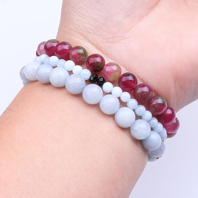 UEUC Tree of Life Yoga Healing Stone Bracelets,Multilayer Lotus Chakra Stone Reiki Bracelet Sets,Anxiety Crystal Natural Stone,for Women Stress Relief