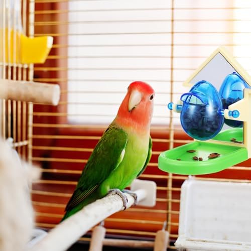balacoo Parrot Food Leakage Toy Bird Seed Dispenser Toy for Foraging Training Bird Treat Dispenser Lightweight Feeders for Cockatiel Budgie Parakeet 3.85 X 3.14 X 3.14 in