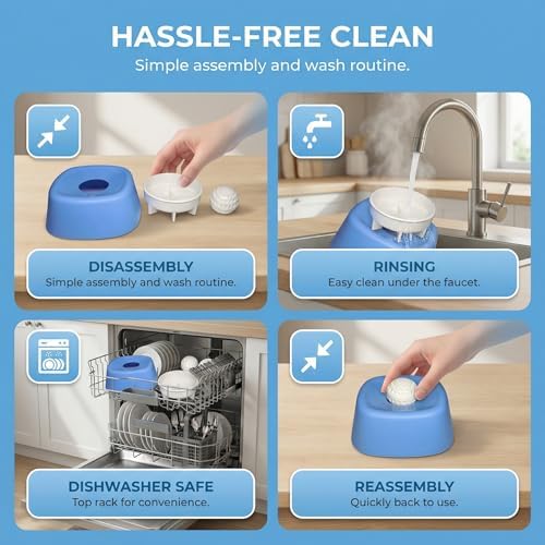 YCD-incerda Slow Feeder Lick Bowl with Rolling Ball (2,Blue)