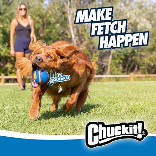 Chuckit! Ultra Squeaker Ball, Floats, XL 3.5in, for Dogs 100+lbs