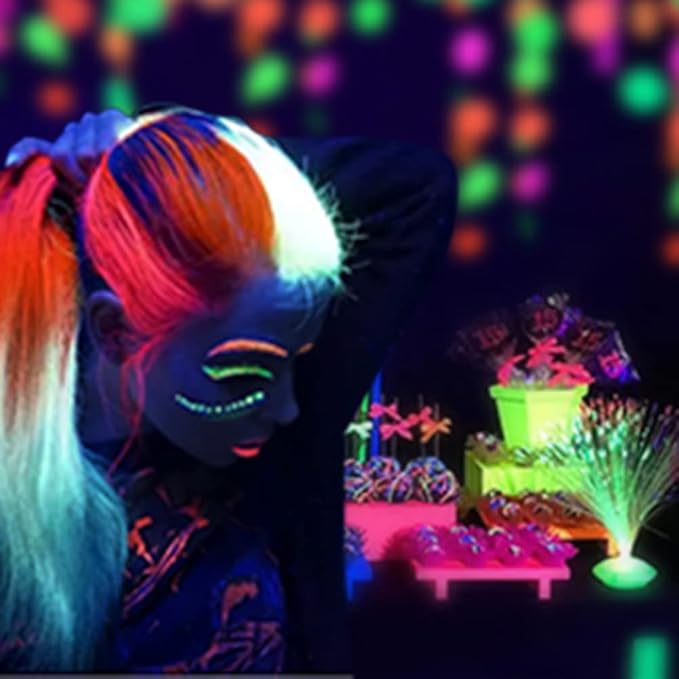 12 Pcs Glow in The Dark Face Body Paint, UV Black Light Glow Makeup Kit for Kids Adult, Non-Toxic Fluorescent Face Paints Crayons for Birthday Party Halloween Masquerade Makeup