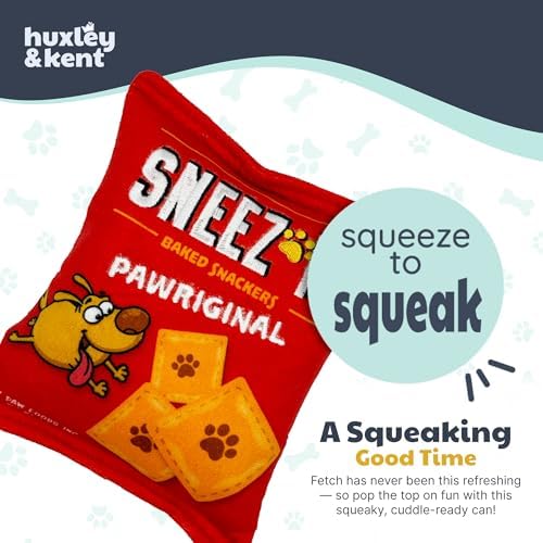 Huxley & Kent Power Plush Squeaky Dog Toy, Sneeze-It, Small