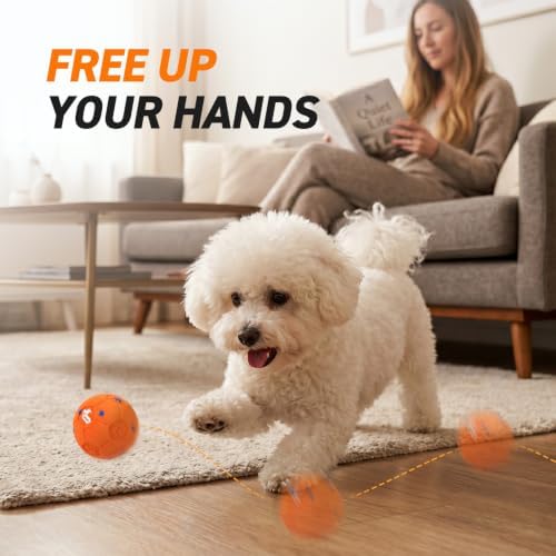 QDAN Interactive Dog Toys, Automatic Moving Dog Balls with 3 Modes, 2.7Inch