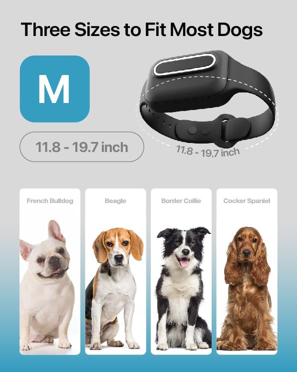 Dog Bark Collar Shock Vibration Beep: High Sensitive Barking Control Collar with Replaceable Battery for Small Medium Large Dogs (Small)