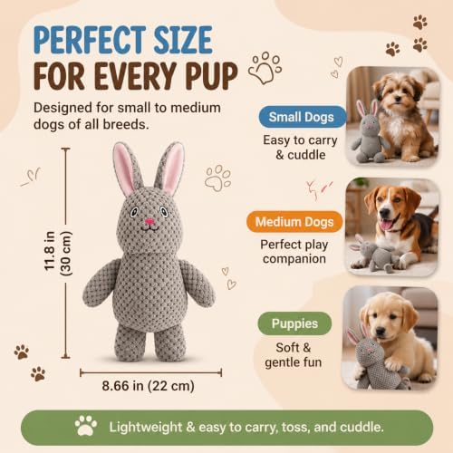 Act boldly 5-Pack Squeaky Dog Toys – Durable Animal-Shaped Plush Chew Toys for Dogs, Handmade Interactive Puppy Toys with Squeaker, Perfect for Reducing Destructive Behavior