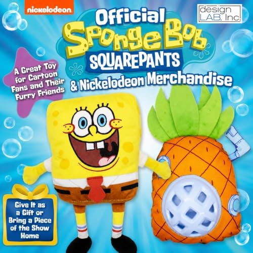 SpongeBob SquarePants, Squeaky Plush Dog Toys, Pineapple Set, 2-Pack