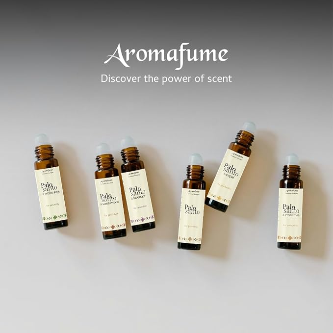 Palo Santo & Copal Essential Oil Roll-On by Aromafume | 1 x 10ml / 0.33 fl oz | Aromatherapy Oils | Natural Roll On Perfume | Spiritual Meditation Accessories
