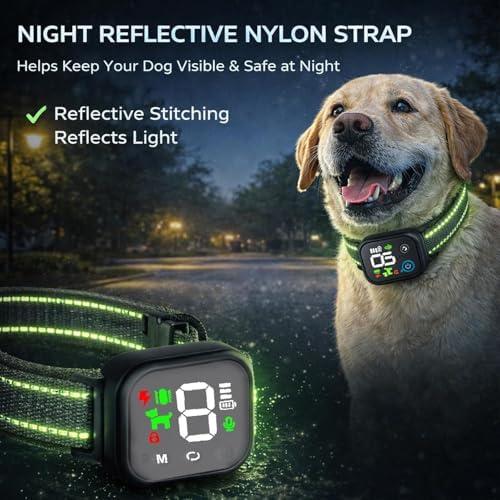 Dog Bark Deterrent Devices,Waterproof Rechargeable Smart Collar,Anti Barking Training with 8 Adjustable Sensitivity Beep Vibration for Small Medium Large Dogs. (Black)