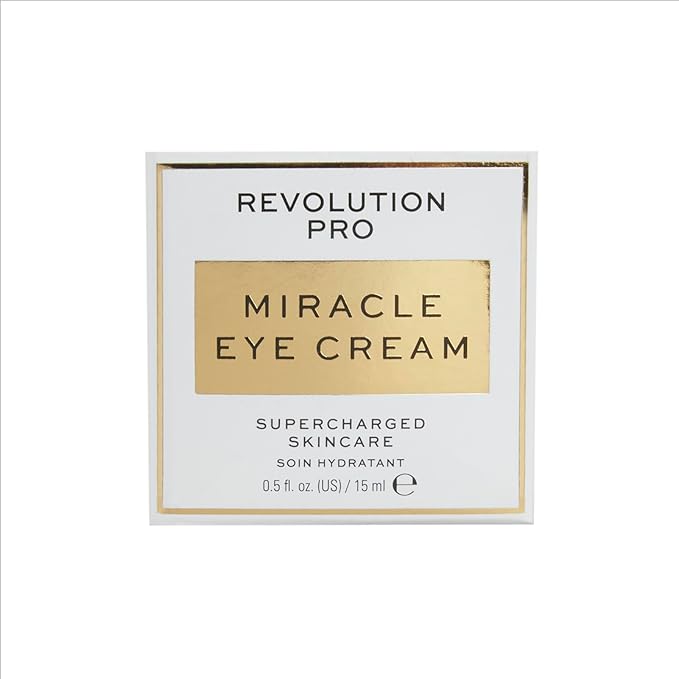 Revolution Pro Miracle Eye Cream, Hydrating & Beautifying Eye Cream, Helps Dark Circles & Fine Lines with Vitamin C & Squalene, 0.5 oz