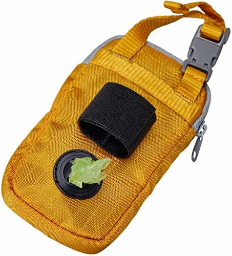 Blueberry Style Amber Dog Waste Bag Dispenser, Dog Poop Bag Holder Leash Attachment, Includes 1 Roll of Free Poop Bags
