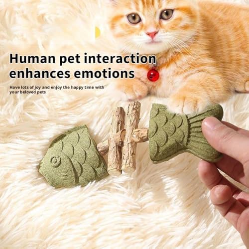 3 Pack Cat Chew - Fix Cat Dental Health, Catnip Toys for Indoor Cats, Natural Fishbone Cats Dental Toy, Durable Feline Tooth Care Tool, Kitten Teeth Cleaning Care Sticks, Catnip