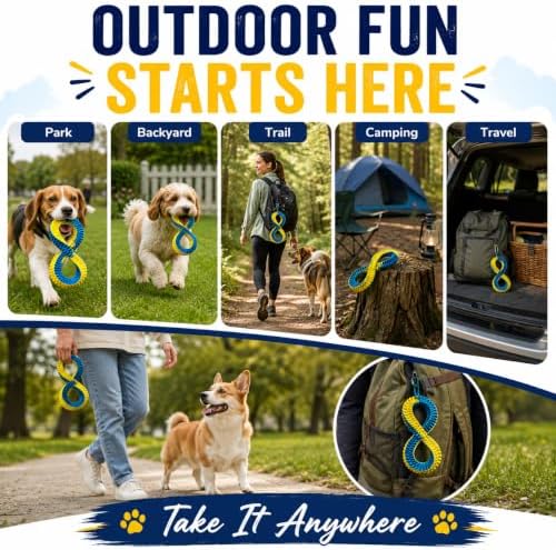 Dog Tug Toy, Interactive Rope Toy for Fetch & Tug, Figure 8 Design,Medium