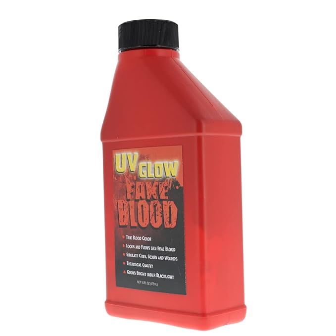 UV GLOW Fake Blood 16 Oz - GLOWS Under Blacklight SHAKE WELL