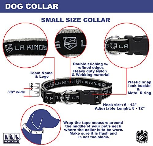NHL Los Angeles Kings Collar for Dogs & Cats, Small. - Adjustable, Cute & Stylish! The Ultimate Hockey Fan Collar!