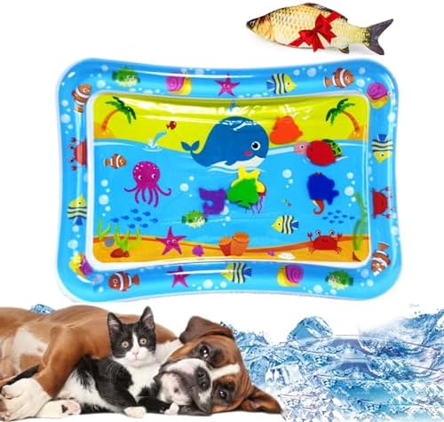 Interactive Cat Water Mat with Fish, Cat Water Play Mat ,C