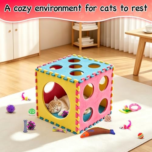 39 Pcs Cat Toys for Indoor Cats, Interactive Fun