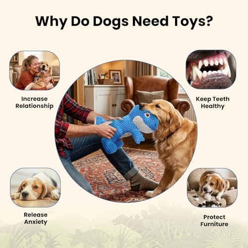 HGB Large Dog Squeak Toys for Small Medium Large Dogs | Soft Pineapple Fabric, Stuffed Puppy Chew Toys for Interactive Fetch Training