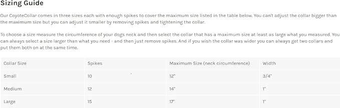 CoyoteCollar Spike Dog Collar, Adj/Replaceable Spikes, Medium, Red