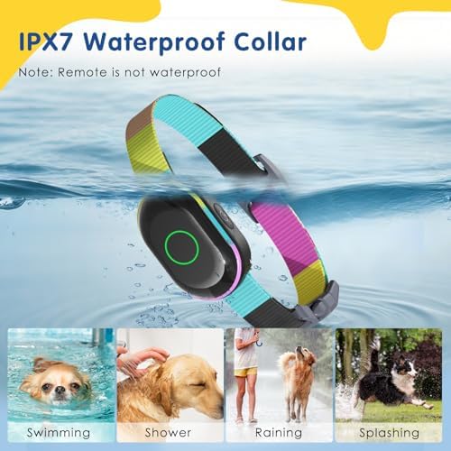 2-in-1 Dog Shock Collar and Bark Collar for Dogs– 2000FT Dog Training Collar with Remote, IP67 Waterproof e Collar with Anti-Bark/Beep/Vibration/Shock Modes for Small Medium Large Dog